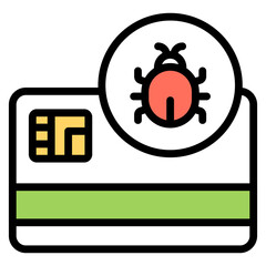 Premium design icon of card virus

