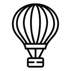 Solid color outline Hot air balloon vector icon design