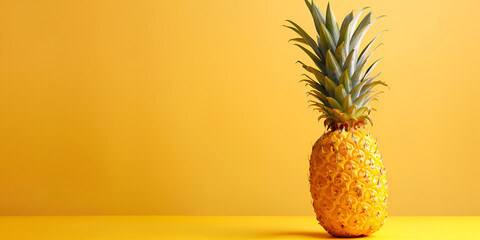 Ripe fruit food background yellow pineapple tropical - Powered by Adobe