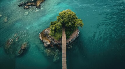 Obraz premium A tiny span over the ocean allowing access to an island