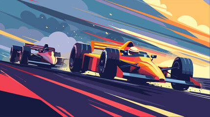 Obraz premium Racing car illustration. Formula one. Motorsport.