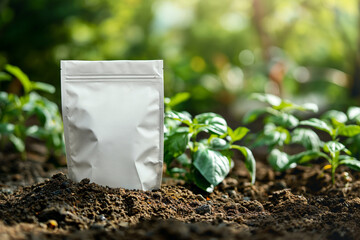 Blank white fertilizer package mockup