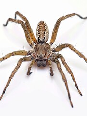 A closeup of a cobweb spider on a white background 165