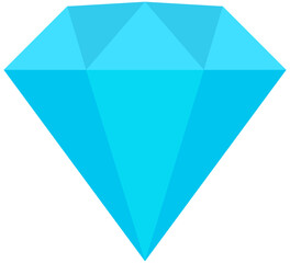 Blue diamond icon isolated on white background.
