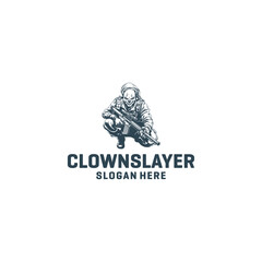 Clown slayer logo vector illustration