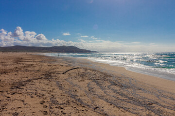Funtanamare beach on west coast of Sardinia, Italy