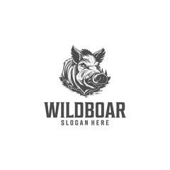Wild boar logo vector illustration