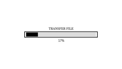 file transfer progress bar icon isolated on white  background