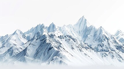 Obraz premium A snowcovered mountain range with a clear sky on a