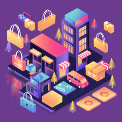 Obraz premium isometric hotel icon set