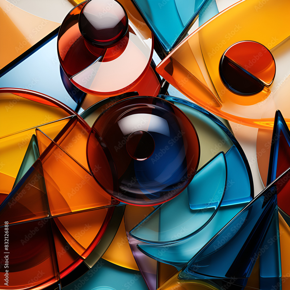 Poster abstract backdrop featuring a multitude of vibrant colors and shapes.