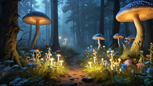 a magical moss forest with a backdrop of magical misfortune