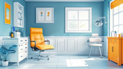 Bright and Welcoming Medical Consultation Office Designed to Provide a Comfortable and Relaxing Environment for Patient Care and Treatment