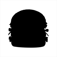Tasty hamburger silhouette isolated on white background. Hamburger icon vector illustration design.