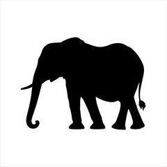 African elephant silhouette isolated on white background. Elephant icon vector illustration design.