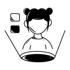 Download hand drawn icon of virtual avatar 