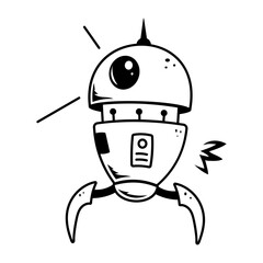 Premium doodle icon of nanobot 