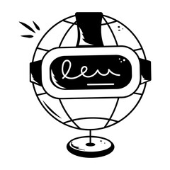 Latest doodle icon of virtual world 