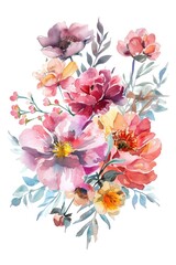 Elegant Watercolor Floral Arrangement in Soft Hues