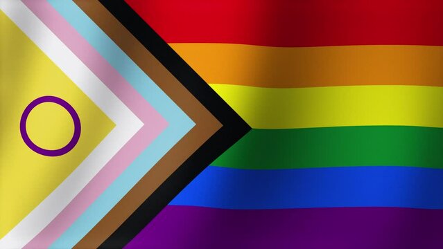 Looped LGBTQIA+ flag textured fabric. Rainbow wavy colored background. Symbol of gender equality. 4k, 60 fps, HD