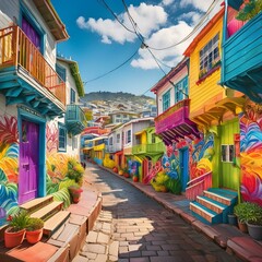 Obraz premium street in the town