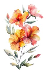Obraz premium Elegant Watercolor Floral Arrangement in Soft Hues
