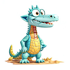 Fototapeta premium Beach Buff Bruno: Laid-Back Croc Soaks Up the Tropics