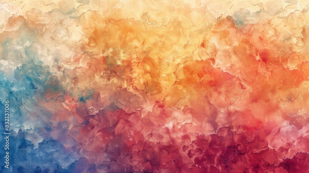 Poster abstract acrylic backdrop with watercolor texture in vibrant warm colors and unique design pattern