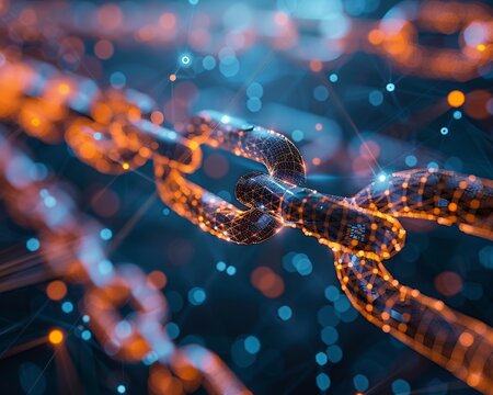 Focus on a close-up view of interconnected blockchain nodes forming a pattern, subtly integrating symbols of unity, diversity, and social 