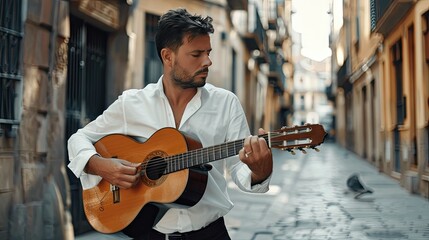 Harmonic Melodies: A Serenade From the White-Shirted Guitarist