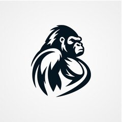 gorilla idea logo design concept vector icon