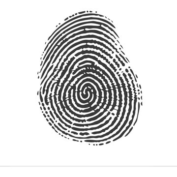 silhouette finger print circle shape black color only