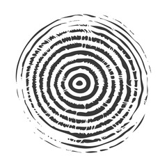 silhouette finger print circle shape black color only