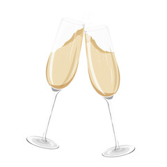 Clinking png champagne glasses,  transparent background