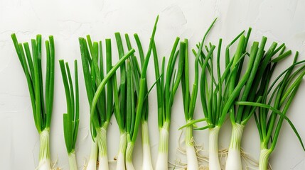 scallions on a soft neutral background