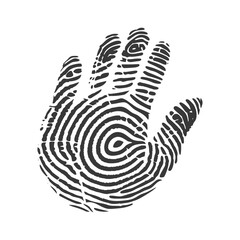 silhouette finger print square shape black color only