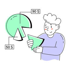 Check this doodle mini illustration of market analysis 