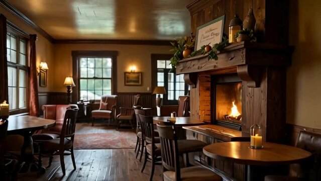 Rustic Living Room with Fireplace and Wood Paneling
