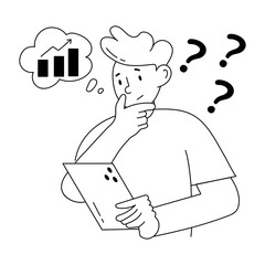 Visually appealing doodle mini illustration of business thinking 