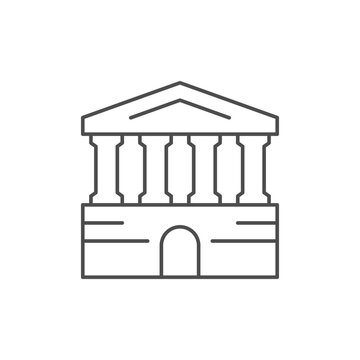 recommend clip art: Ancient building line outline icon
