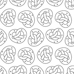 Seamless pattern with mini pretzels on an isolated background.