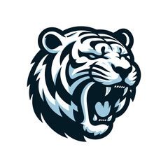 Vector white tiger head.