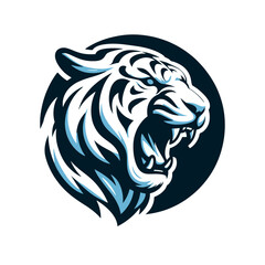 Vector white tiger head.