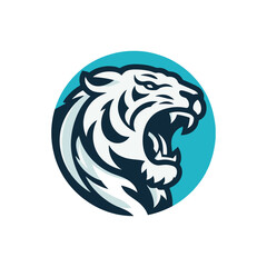 Fototapeta premium Vector white tiger head.