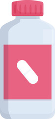 Vector illustration of a medicine bottle with a single pill icon on the label