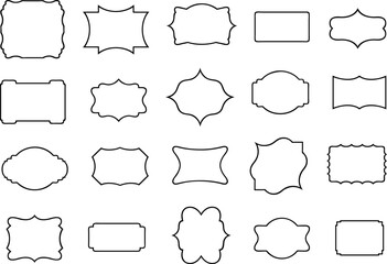 Obraz premium Collection of different labels isolated on white