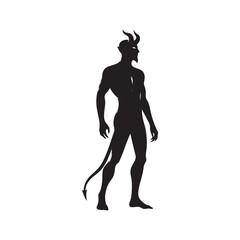 Mysterious devil silhouette shrouded in mist - devil illustration