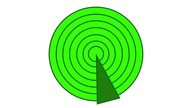 Beautiful radar icon animation of blue,white,green background.