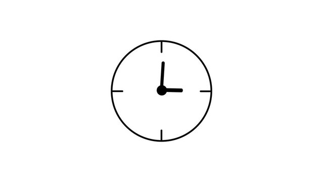 abstrack fast clock icon animation white,blue,green background