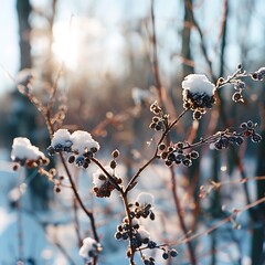 snow covered branches of a tree